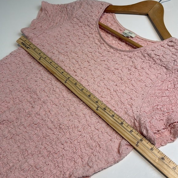 J Jill Womens TShirt Small Pink Peach Solid Scoop Neck Stretch Ruched Cotton - Picture 5 of 7